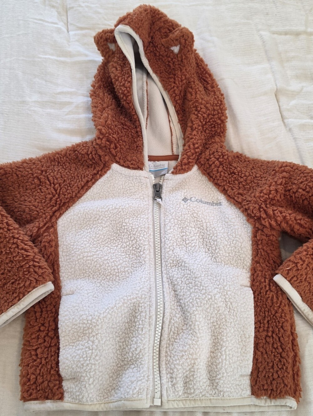 Columbia Toddler Foxy Baby Sherpa Jacket 2T Teak Brown & Chalk Color